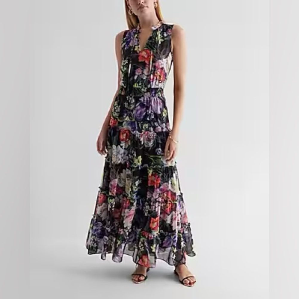 Express Multicolor Floral Maxi Dress